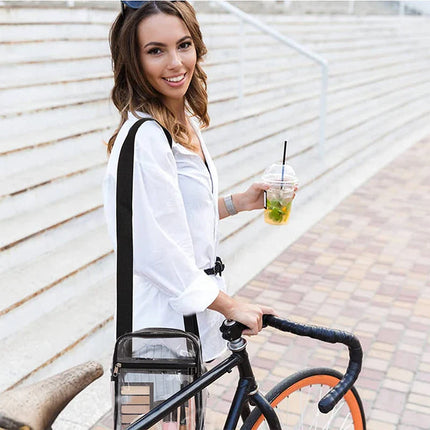 Clear Crossbody Bag Thickened PVC Stadium Approved Purse Bag for Concerts Sports Events Transparent Unisex Shoulder Messenger