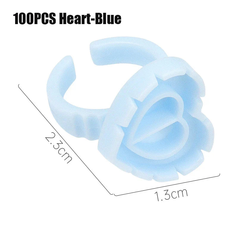 50/100Pcs Wholesale Disposable Eyelash Glue Fan Cup Rings Holder Container Tattoo Pigment Eyelash Extension Tools Lash Supplies