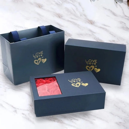 Valentine's Day Eternal Roses Gift Box Window Opening Six Rose Jewelry Gift Packaging Box Birthday Gifts Eternal Flower Ring Box