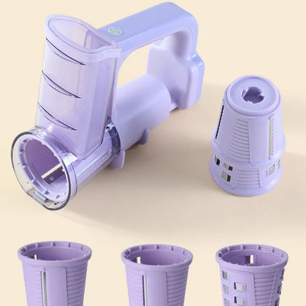 Electric Cheese Grater Portable Salad Maker With 3 Different Shapes of Blades 40W Electric Rotary Slicer Shredder ABS304