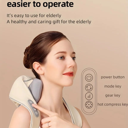 Electric Heat Neck Massage Shawl Shiatsu Kneading Cervical Spine Massager Car Home Back Shoulder Neck Trapezius Muscle Massager