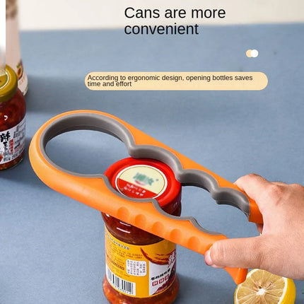 Four-in-One Bottle Opener Kitchen Multi-Functional Can Openers Cans Bottle Opener Non-Slip Labor-Saving Twist Bottle Lid Opener