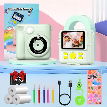 Gofunly Children's Instant Print Camera Thermal Printing Digital Camera 2.4" 1080P Camera Toy For 6-12 Years
