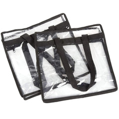 2Pcs Clear Tote Bags Large Capacity Transparent Shoulder Bag with Zipper Flexible Clear Lunch Bag Multipurpose Transparent Totes