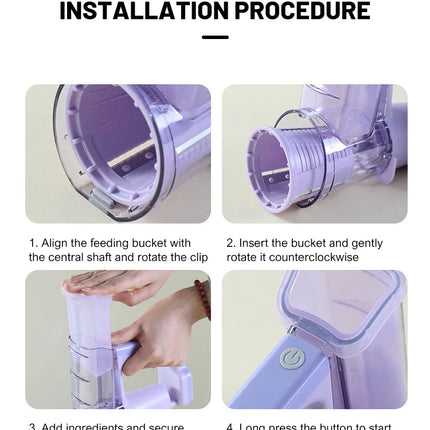 Electric Cheese Grater Portable Salad Maker With 3 Different Shapes of Blades 40W Electric Rotary Slicer Shredder ABS304