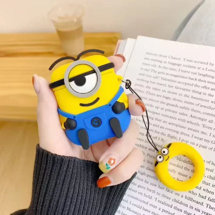 For Airpods 4 Case 2024,3D Cartoon Big Eyes With Bear Toy Silicone Earphone Cover For Airpod 4 Case/Airpods Pro 2 Case Funda