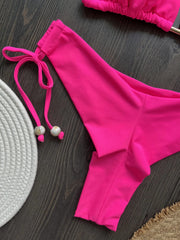 2025 New Sexy Triangle Bathing Suit for Women Brazilian Bikinis Halter Swimwear Push Up Swimsuit Metal Chain Beach Bikini Set