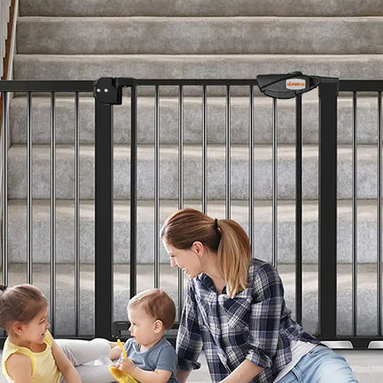 UBRAVOO Baby Gate for Doors and Stairs, Height 100 cm, Safety Pet Gate,  Automatic Closure, Triple Locking