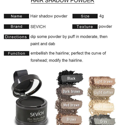 Sevich Waterproof Beard Filler Beard Hair Shadow Powder Root Cover Up Concealer Fill In Thinning Instantly Modify Fluffy Powder