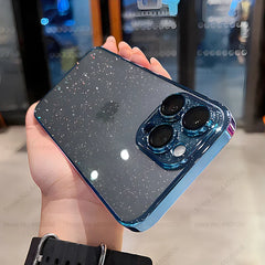 Luxury Clear Electroplated Glitter Cases For iPhone 12 13 14 15 Pro Max 15 Plus Plating Transparent Case Shockproof Hard Cover