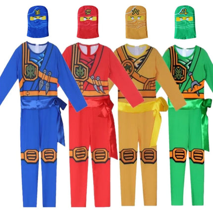 Leg Ninja Cosplay Superhero Jumpsuit Kids Anime Ninja Costume Fancy Party Dress Carnival Halloween Costume with Toy Fork