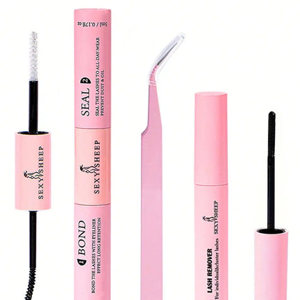 Lash Bond and Seal 10ml Individual Lashes Glue and Seal Super Strong Hold Lash Extension and Lash Glue Remover 5ml Tweezers Kit