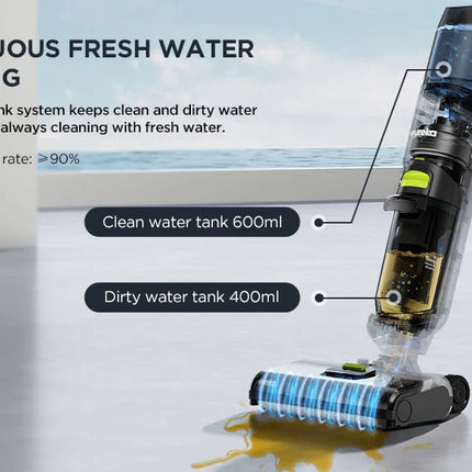 EUREKA NEW400 Cordless Wet Dry Cordless Vacuum Cleaner, Lightweight, Smart Cordless Vacuum Cleaner and Mop, Self-Cleaning