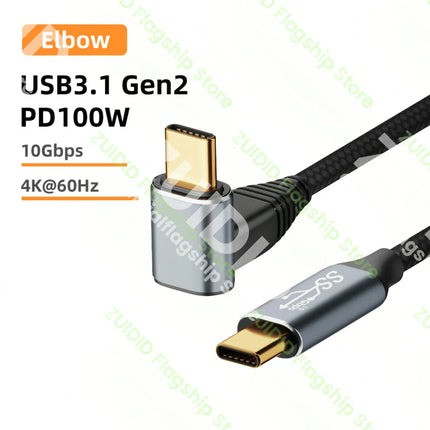 USB C to USB Type C 3.1 Gen2 10Gbps Thunderbolt 3 4K@60Hz Cable PD100W 5A Fast Charging Cable For MacBook Pro Steam Deck Samsung