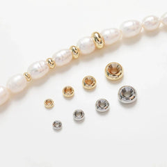 14K/18K Gold Plated 10-30Pcs 3/4/5/6/8mm Spacer Beads for DIY Necklace Bracelet Jewelry Making Supplies Accessories Wholesale
