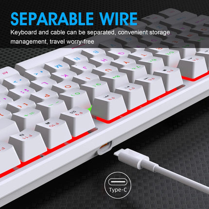 Mechanical Keyboard Wired 16 RGB Backlit 61/87/104Key Esports Gaming Keyboard Hot-Swappable Ergonomic Keyboard for PC Laptop