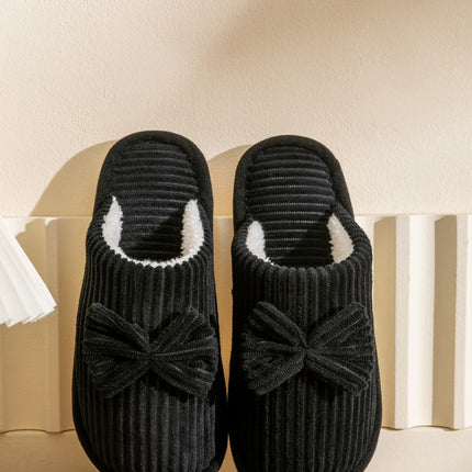 Fashion Women's Bow Slippers Fall/Winter Indoor Bedroom Floor Lightweight and Comfortable&Soft Warm Slippers for Home