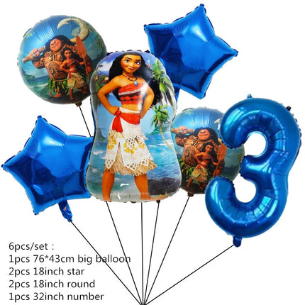 Disney Moana Birthday Party Decorations Supplie Moana Celebration Party Balloons Disposable Tableware Cup Plate Baby Shower Toys