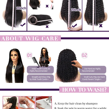 Wow Angel 250% 13x6 HD Full Lace Frontal Wigs Large Lace Size Straight 34in Remy Human Hair Wigs Pre Plucked Brazilian Hair