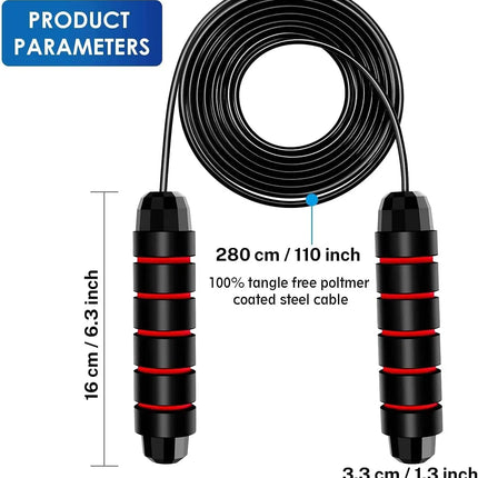With Ball Bearings Adjustable Tangle-Free Speed Wire Jump Rope Workout with Foam Handles for Fitness Home Workouts and Slim Body