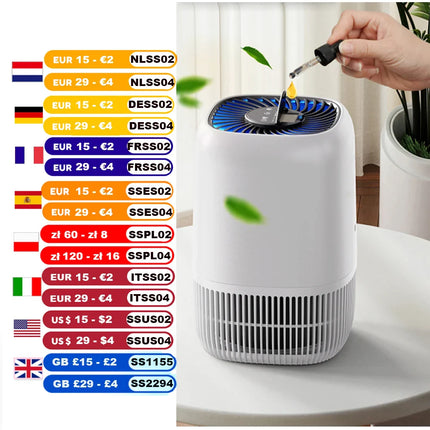 Air Purifiers for Bedroom Home, Air Filter Cleaner with Fragrance Sponge, HEPA Filter for Smoke, Allergies, Pollen, Pet Timer