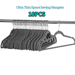 10pcs Flocking Clothes HangersThin High Quality Suits for Clothes Jackets Shirts Pants Coats Home Organizer organizador de ropa