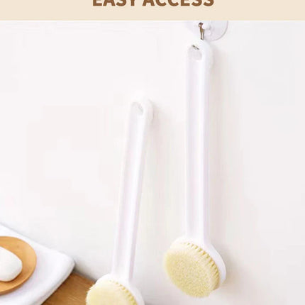 1 Pack Long Handle Shower Brush Unisex Senior Single Side Back Brush Bath Brush Exfoliating Suitable For Wet And Dry Brushes