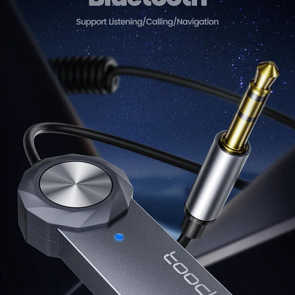 Toocki Wireless Bluetooth 5.1 Receiver Adapter 3.5mm Jack Audio Music Dongle USB Car Bluetooth Transmitter for Aux Car Speaker