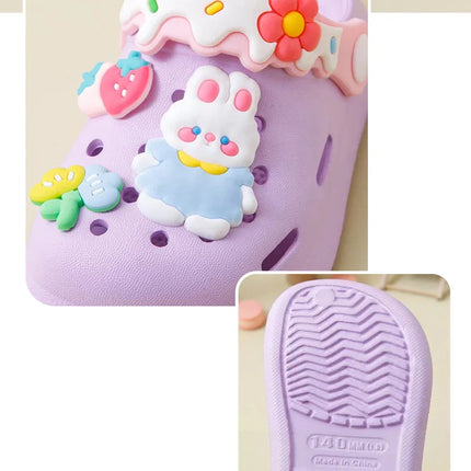 Girls Sandals Trendy Cute Cartoon Soft Sole Clogs For Baby Breathable Non-slip Clogs For Indoor Outdoor Beach Garden Shoes