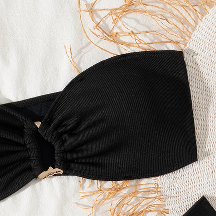 "2025 Sexy Bandeau Push-Up Bikini Set - Brazilian Thong Swimwear for Women"