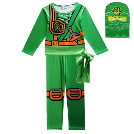 Leg Ninja Cosplay Superhero Jumpsuit Kids Anime Ninja Costume Fancy Party Dress Carnival Halloween Costume with Toy Fork
