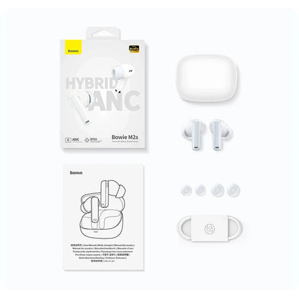 Baseus Bowie M2s ANC Earphone Bluetooth 5.3 Hybrid -48dB Noise Cancellation Wireless Headphone Support 3D Spatial Audio Earbuds