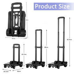 4 Wheel Trolley 40KG Heavy Duty Foldable Hand Sack Home Use Folding Truck Barrow Cart Portable Travel Luggage Shopping Cart