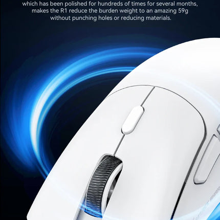 R1 Superlight Mouse Bluetooth 2.4G Wireless Gaming Mouse PixArt PAW3311 Gaming Sensor 6 Adjustable DPI for Office Game