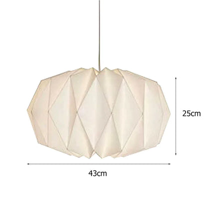 Nordic Creative Paper Origami Lantern Shade Foldable Hanging Pendant Light Art Decor for Living Room Bedroom Dining Room Decor