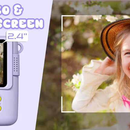 Gofunly Children's Instant Print Camera Thermal Printing Digital Camera 2.4" 1080P Camera Toy For 6-12 Years