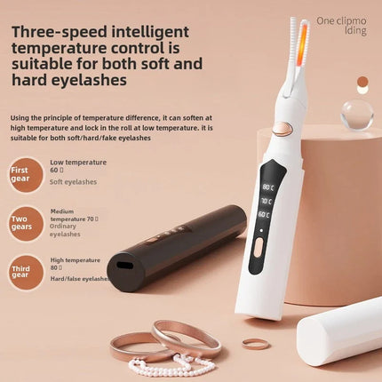 Electric Heated Eyelash Curler Long Lasting Hold Eyelash Curling Device False Eyelashes Clip Comb Women Makeup Beauty Tools