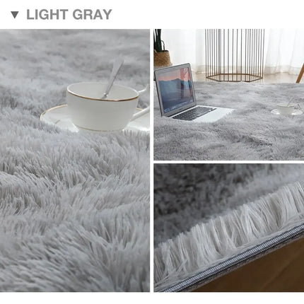 Gray Carpet for Living Room Plush Rug Bed Room Floor Fluffy Mats Anti-slip Home Decor Rugs Soft Velvet Carpets Kids Room Blanket