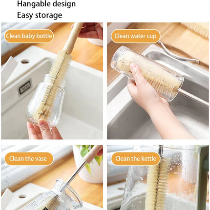 Kitchen cleaning tools Drink bottles Glass scrubbers Cleaning brush Wooden bottle cleaning brush with long handle