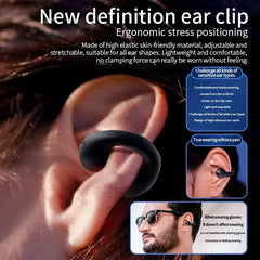 T75 Sport Bone-Conduction Bluetooth 5.3 Earphones HiFi Sound Wireless Headphones Earclip Waterproof Open Ear Headset Earring