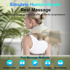 20W Beige Neck And Shoulder Massager Wireless Shoulder And Back Kneading Massage Shawl Trapezius Neck Cervical Masajeador
