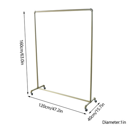 Movable Clothes Rack Universal Wheels Coat Rack Floor Clothes Hanger Bedroom Garment Rack Metal Clothing Rack Wardrobe Furniture