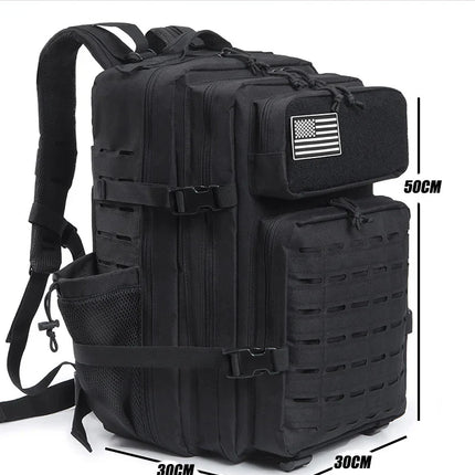 QT&QY 50L Tactical Backpack survival Bag Hunting MOLLE Backpack GYM For Men EDC Outdoor Hiking Rucksack Witch Bottle Holder
