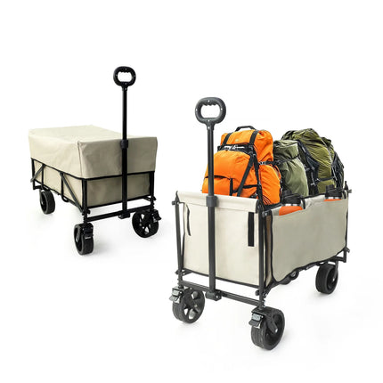 Camping Trolly Cart on Wheels 122L Folding Wagon Portable Beach Cart Collapsible for Outdoor Garden Picnic Shopping Fishing