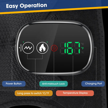 Heated Shoulder Massager Machine Eletric Vibration Heating Shoulder Massage Heater Belt Arm Hand Muscle Relaxation Pad Warmer