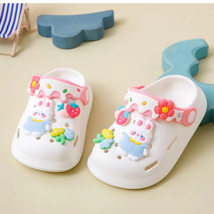 Girls Sandals Trendy Cute Cartoon Soft Sole Clogs For Baby Breathable Non-slip Clogs For Indoor Outdoor Beach Garden Shoes