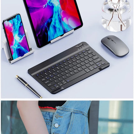 EMTRA Backlit Backlight Bluetooth Keyboard Mouse For IOS Android Windows For iPad Portuguese keyboard Spanish keyboard and Mouse