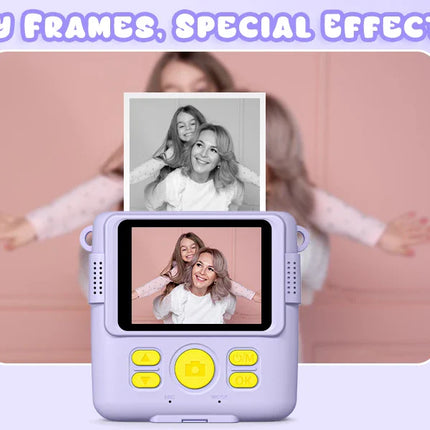 Gofunly Children's Instant Print Camera Thermal Printing Digital Camera 2.4" 1080P Camera Toy For 6-12 Years