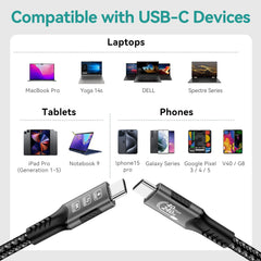 8K USB4 Typ e C Cable 40Gbps 240W PD3.1 QC4.0 For Samung Thunderbolt 4 Fast Charging Cable Thunderbolt3 USB C to C Data Transfer