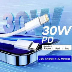 5-1pcs 30W Fast Charging Cable For Apple iPhone 13 12 11 14 Pro Max Mini USB C Cable For X XR XS MAX 7 8 14 Plus 6 Accessories